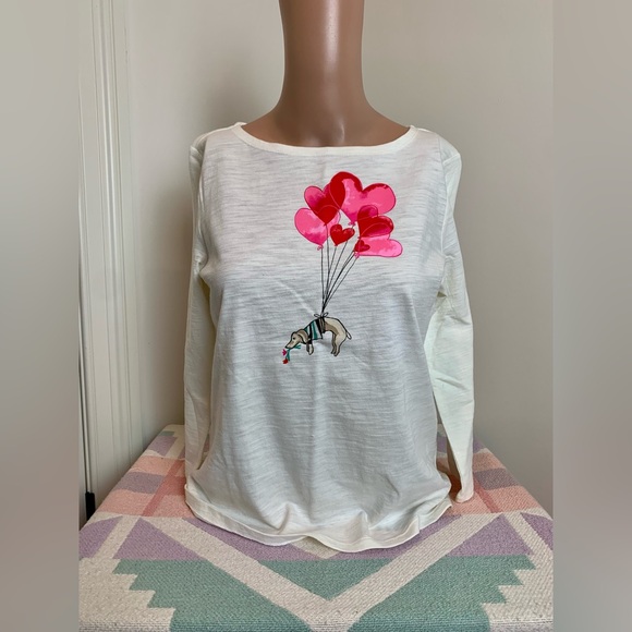 NWOT Talbots 3/4 sleeve graphic wiener dog shirt - Picture 1 of 5